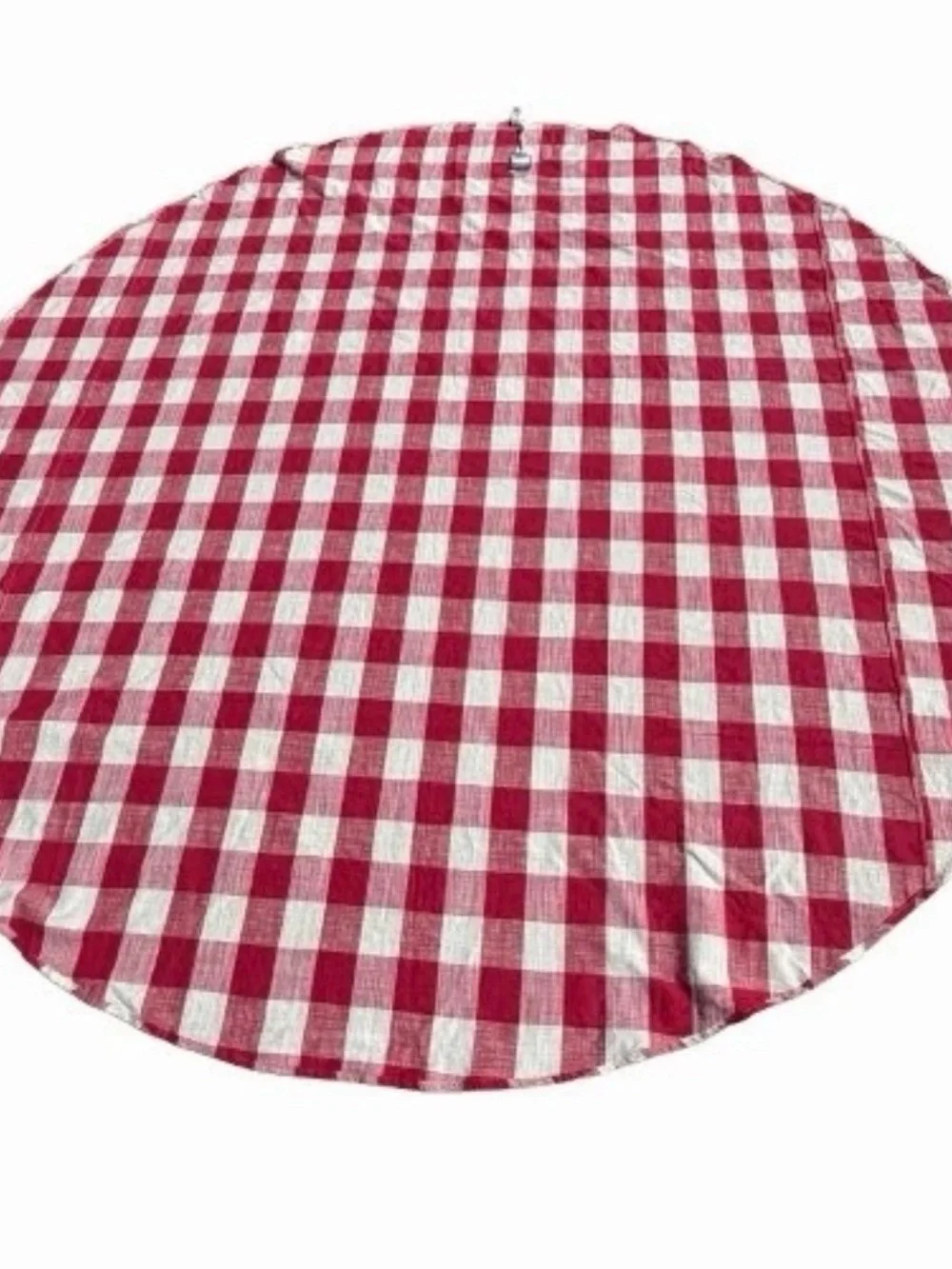 April Cornell Red Cottage Check Round Tablecloth 88